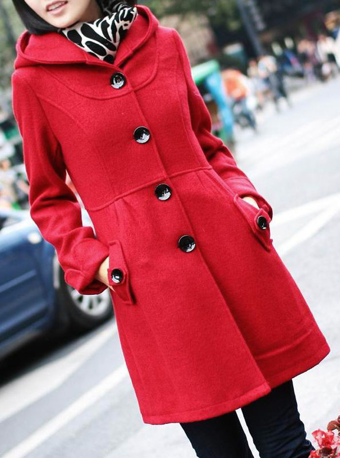 2025 客衣都加肥加大码女装休闲修身连帽呢绒秋冬中长款外套 C116