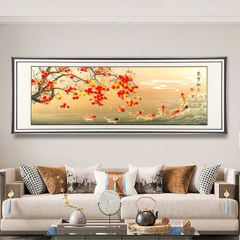 客厅沙发背景墙装饰画铜雕画电视墙高档大气墙壁挂画2026年新款