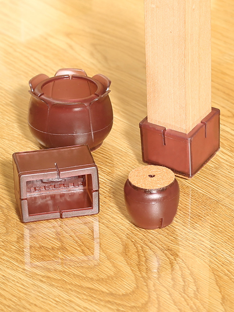 加厚多型号椅子板凳脚套餐桌脚垫酒红色家具护脚红木太师椅保护套