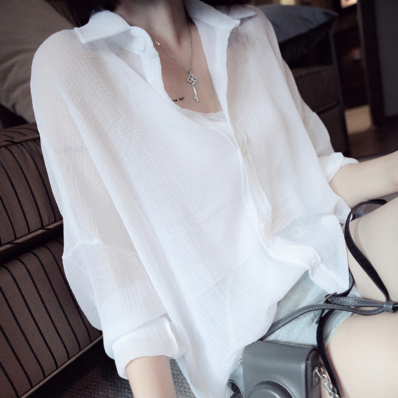 the republic of korea Women's wear Sunscreen have cash less than that is registered in the accounts Korean Edition Long sleeve Chiffon shirt Easy Versatile air conditioner Thin section coatin the Women's clothing/Boutique , Lace shirt/Chiffon shirt  category - from Buy2taobao.com to provide professional Taobao agent buy service