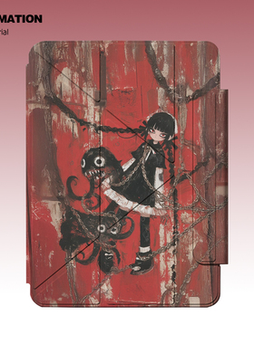 三壳壳个性绘画风红色系适用于苹果2025款ipad11保护壳air7磁吸pro11寸亚克力套10.2带笔槽mini7/6防弯拆分