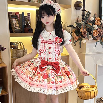 心动玩偶洋装工作室甜lo背带草莓