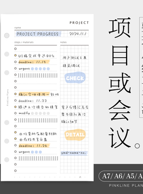 项目执行会议记录效率管理活页手账内替芯工作学习A5slim678奇葩