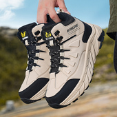 加绒保暖防水防滑男鞋 外贸登山鞋 户外软底高帮棉鞋 清仓男士 男特价