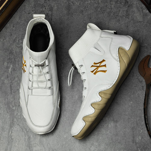 秋季软面真皮百搭豆豆休闲袜子鞋