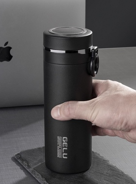 gelu格律大容量450毫升保温杯高档男女316不锈钢便携水杯泡茶杯