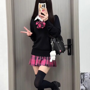 七公主JK制服套装原创正版百褶格裙衬衫领结校供感学院风学生软妹