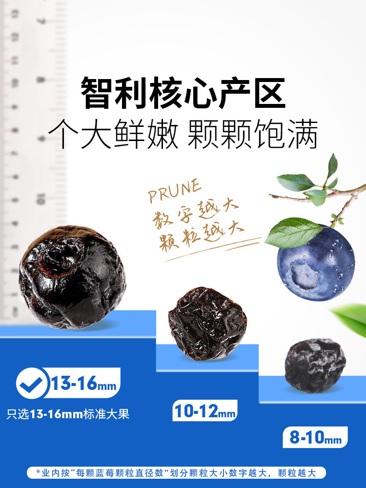 Full Reduction Herb Flavored Dried Blueberries 20g Imported Chilean Blueberries Dried Fruits Preserved Fruits Candied Snacks Small Package