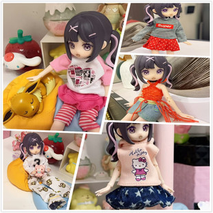 1:12比例12分bjd娃衣出逃体自由体明月体帽子上衣裙子裤送袜子