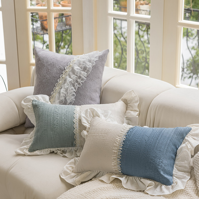 法式抱枕沙发客厅轻奢高级感长方形四季通用方形牀头靠枕套不含芯