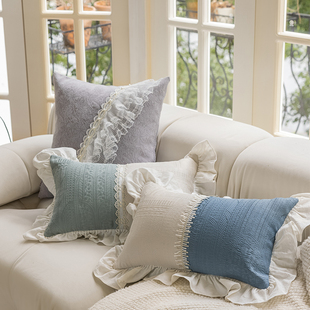 法式抱枕沙发客厅轻奢高级感长方形四季通用方形牀头靠枕套不含芯