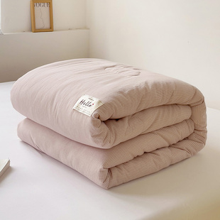 全棉可机洗母婴级A类简约春秋被子四季 空调被可水洗被芯加厚冬被
