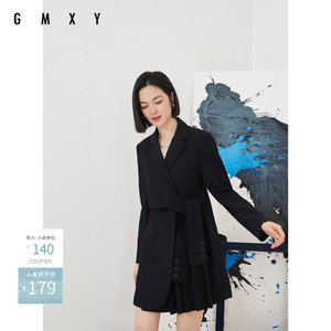 古木夕羊简约纯色百搭收腰梭织连衣裙女显瘦减龄宽松中长裙