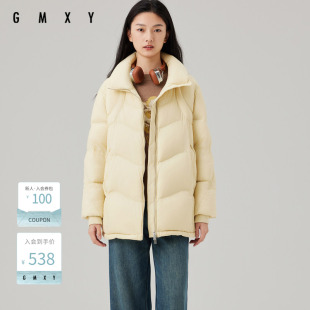 古木夕羊冬季时尚简约中长款90鸭绒羽绒服女休闲百搭GS470012041