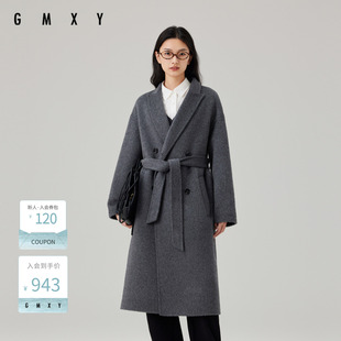 古木夕羊复古简约高级感毛呢大衣女冬季气质翻领减龄羊毛外套