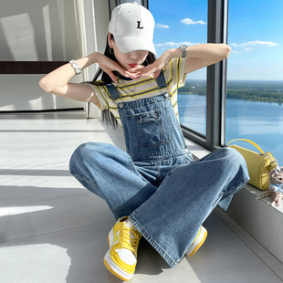 牛仔背带裤女2026春秋季新款高腰显瘦减龄百搭宽松休闲直筒阔腿裤