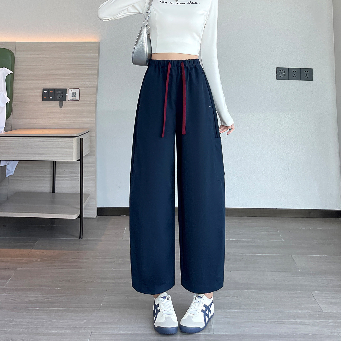 休闲窄版哈伦裤女2026春秋新款小个子高腰显瘦时尚百搭九分阔腿裤,女装/女士精品,休闲裤,淘宝优惠券,粉丝福利购,淘宝优惠卷