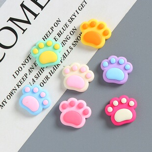 卡通猫爪树脂小配件diy手工制作奶油胶手机壳发夹冰箱贴饰品材料