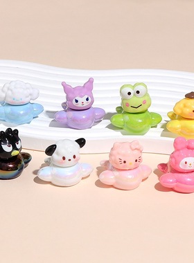 卡通电镀三丽鸥飞机立体萌粒树脂摆件diy电脑桌面车载装饰小摆件