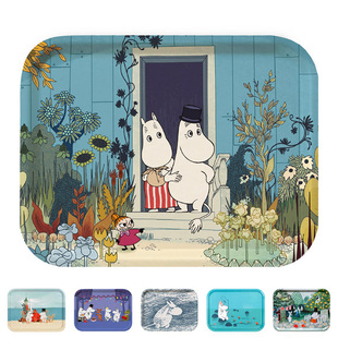 瑞典进口optodesign姆明餐用木托盘长方形防水茶盘果盘杯子收纳盘