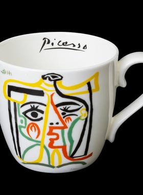 德国进口Konitz毕加索广口马克杯骨瓷咖啡杯茶杯水杯奶茶杯450ml