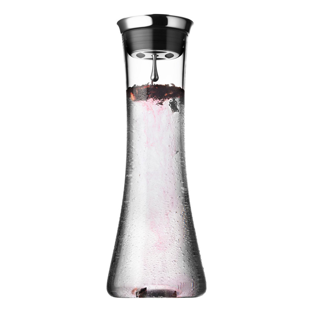 丹麦进口menu北欧柠檬水杯360度倒水瓶无铅玻璃冷水瓶凉水壶1.3L