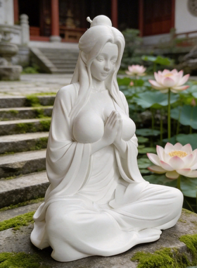 中式禅意风格古装纯欲性感美女3D打印塑料雕塑书房茶室桌面摆件