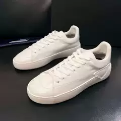 Men's 2026 New High-End Luxury Shoes, Genuine Leather Sneakers, Breathable, Comfortable, Versatile White Shoes for Summer