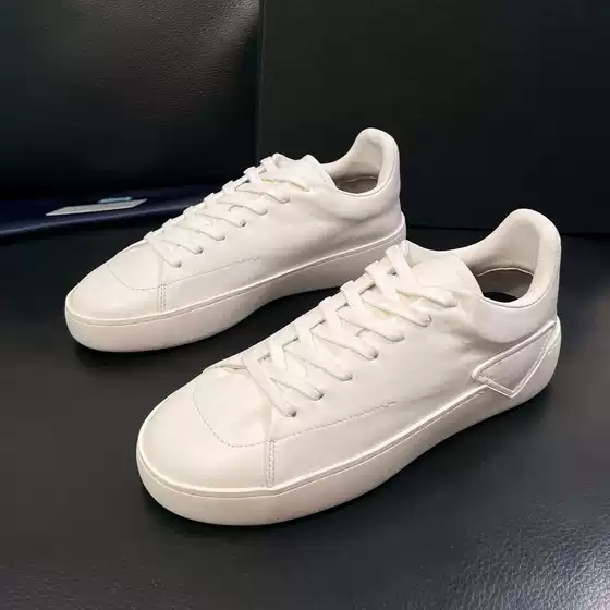 Men's 2026 New High-End Luxury Shoes, Genuine Leather Sneakers, Breathable, Comfortable, Versatile White Shoes for Summer