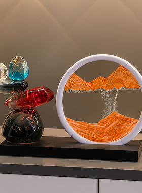 时来运转流沙画 画摆件客厅电视柜酒柜轻奢高档高级家居办公室装