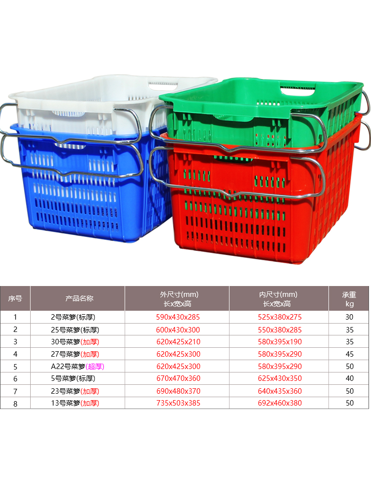 加厚周转框框筐号塑料筐子周转箩长方形运输箩筐物流快递周转筐