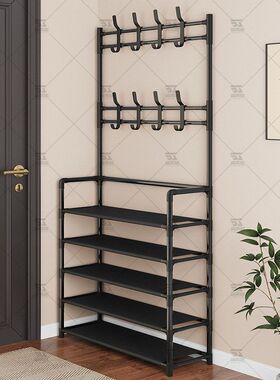 防尘多层架子门口家用卧室室内鞋架一体式简易出租房鞋帽挂衣架用