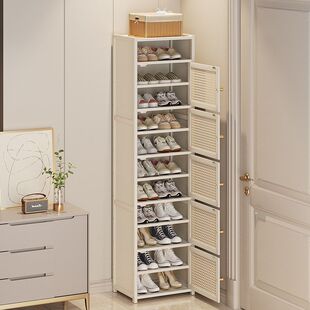 门口入户风奶油收纳经济型家用神器防尘鞋架多层小型宿舍鞋柜简易