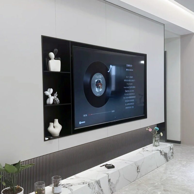 不锈钢电视背景墙壁龛嵌入式75/85寸电视机壁龛内嵌铝合金电视柜