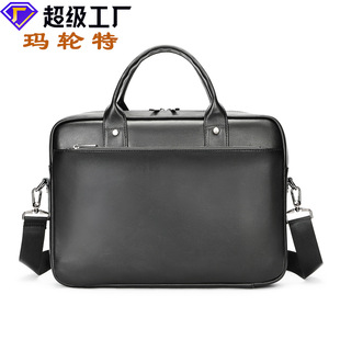新款头层牛皮公文包男款办公电脑文件手提包男商务briefcase