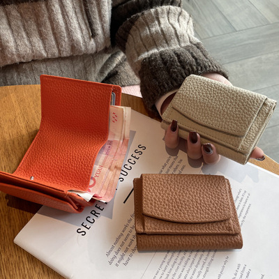 小钱包女真皮日式財布 rfid硬币袋钱夹女迷你钱包短款purse
