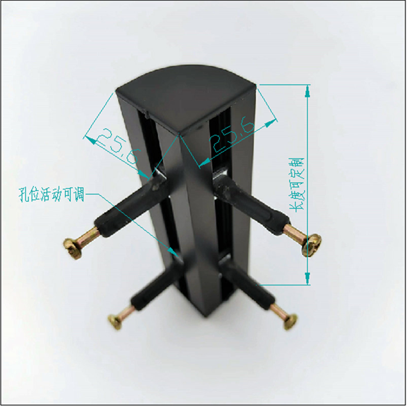 哑黑铝合金床包角床尾连接件