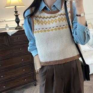 里斯学院 张涩涩ZSS 新品 秋季 品质海马毛针织毛衣马甲 YIER