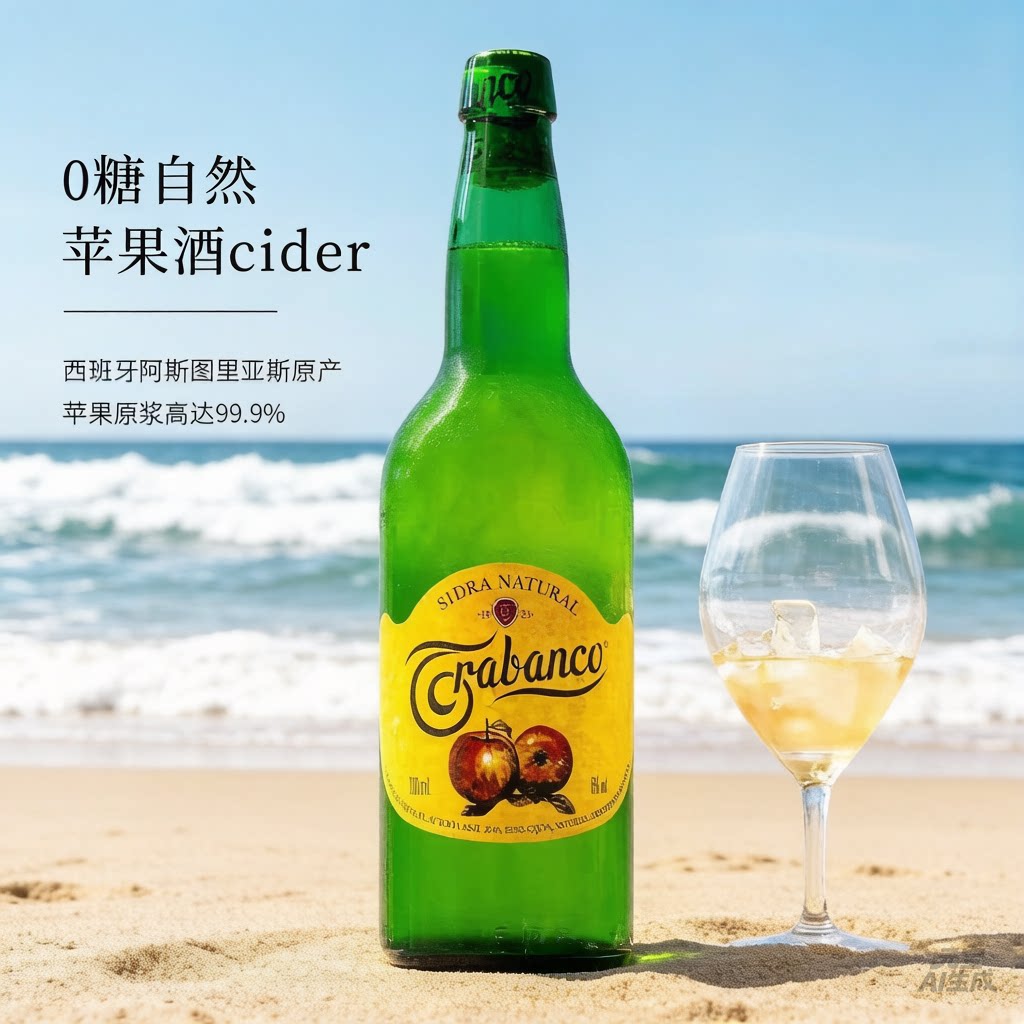 清冽干爽0糖栗木桶发酵咔缦自然苹果酒西班牙Trabanco起泡酒
