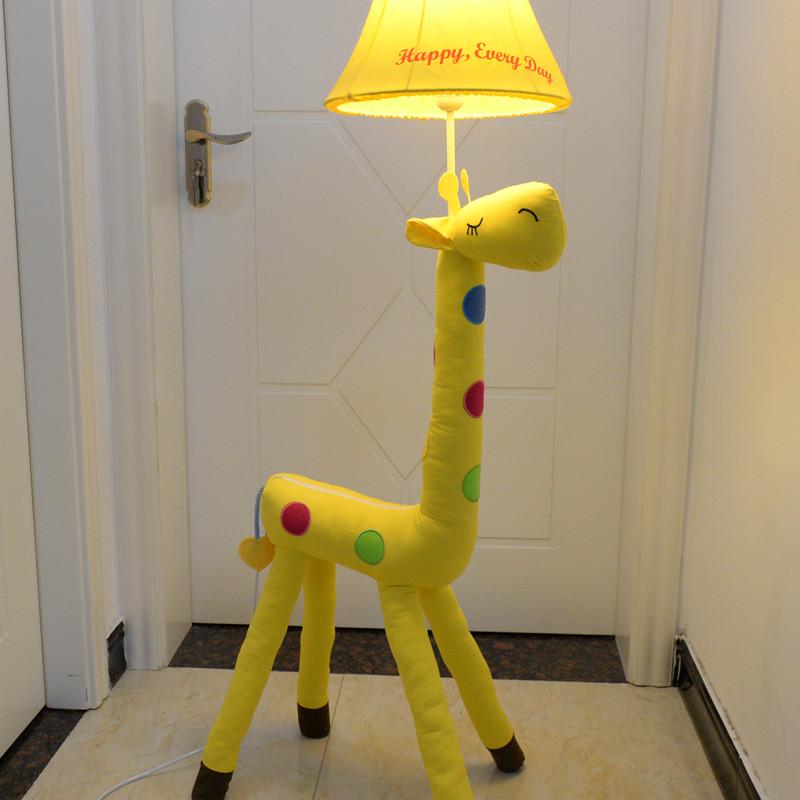 儿童台灯卡通落地灯动物灯可爱创意卧室床头灯布艺护眼小学生书桌