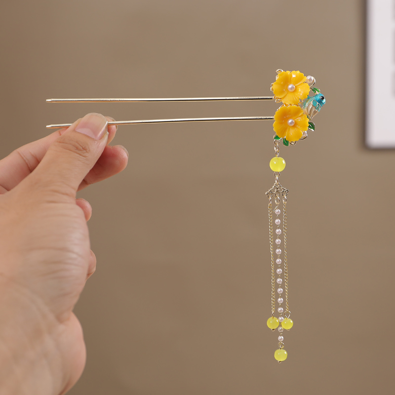 儿童发簪中国风汉服发饰古风发钗古装发夹簪子盘头发步摇流苏发饰