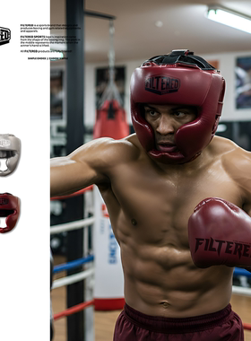 拳击头盔FILTERED拳击训练散打搏击成人男女全脸猴脸防护护具护头