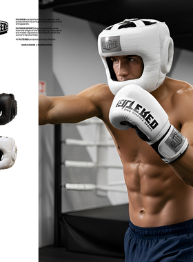 FILTERED拳击头盔拳击训练散打自由搏击成人全脸拳击护具防护护头