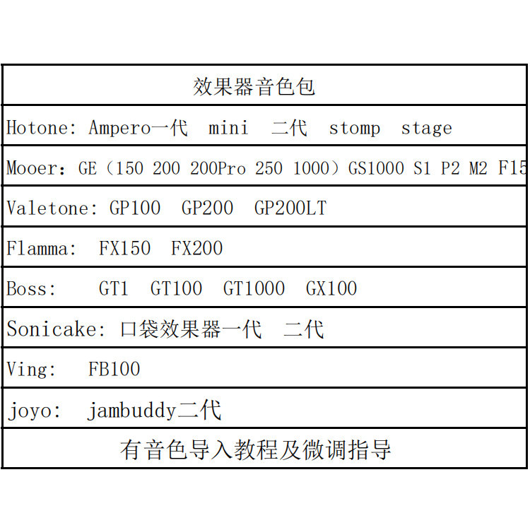 浪子峰 各种效果器音色包ampero1代 2代 GE150 200 250 1000等