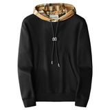 F6077-27032-P1252025新款秋冬男士连帽大码卫衣打底衫卡其色，男装T恤，钱塘6077