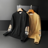 F6077-27017-P1102025新款秋冬男士圆领大码卫衣打底衫黑底图，男装T恤，钱塘6077