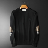 F6077-27017-P1102025新款秋冬男士圆领大码卫衣打底衫黑底图，男装T恤，钱塘6077