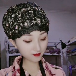 新款纱巾款帽子回族头巾回民套头方便盖头遮白头发飘带帽绣花帽女