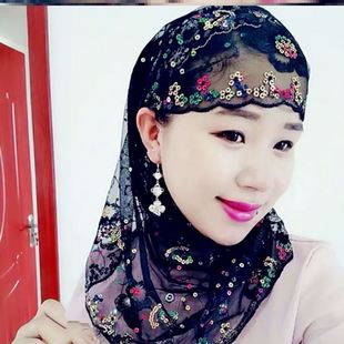 春夏季新款回族盖头纱巾帽子款 时尚回民女士头巾 直通头套遮发帽