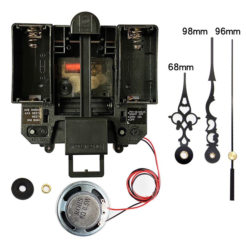 落地钟机芯石英钟表芯欧式音乐整点报时全套带指针摇摆静音钟芯